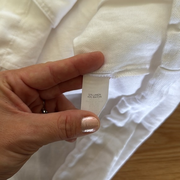 J. Jill Women's White Linen Blazer Medium Petite New Cinch Waist Lightweight - Picture 8 of 8